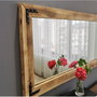 Hanah Home Espejo Bohemio de Madera Maciza de Pino en Nogal